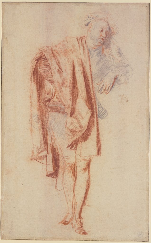 Stehende männliche Figur (Bildnis des Nicolas Vleughels), Jean-Antoine Watteau