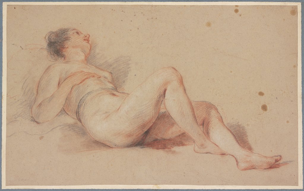 Reclining female nude, François Le Moyne