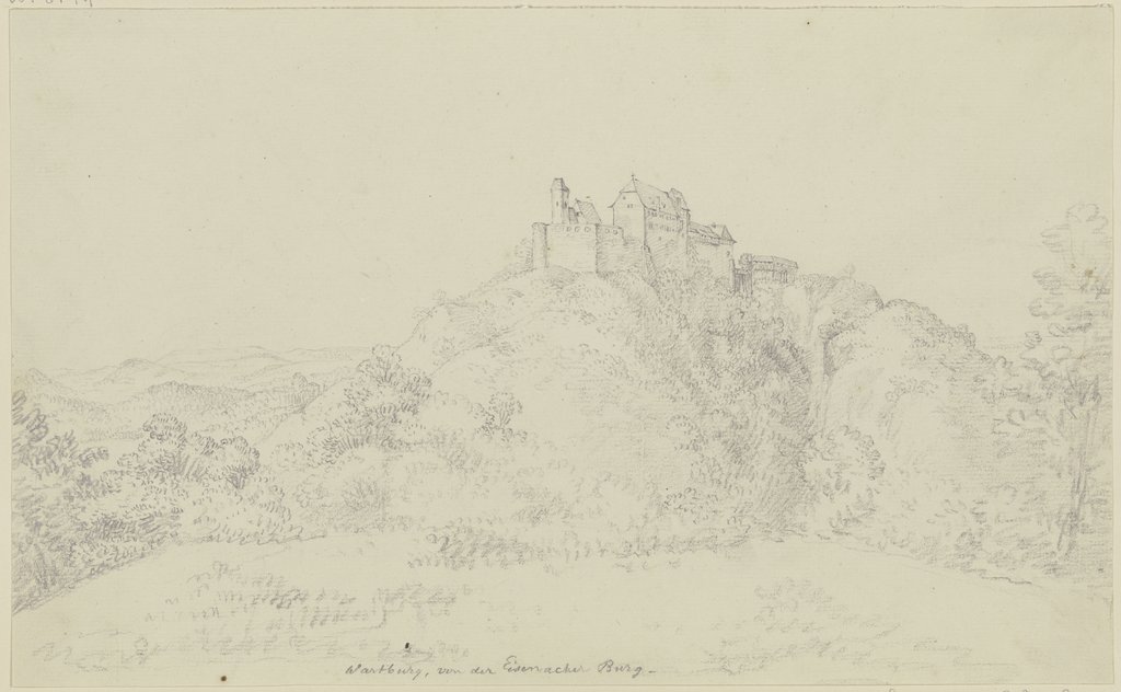 Wartburg, von der Eisenacher Burg gesehen, Georg Melchior Kraus