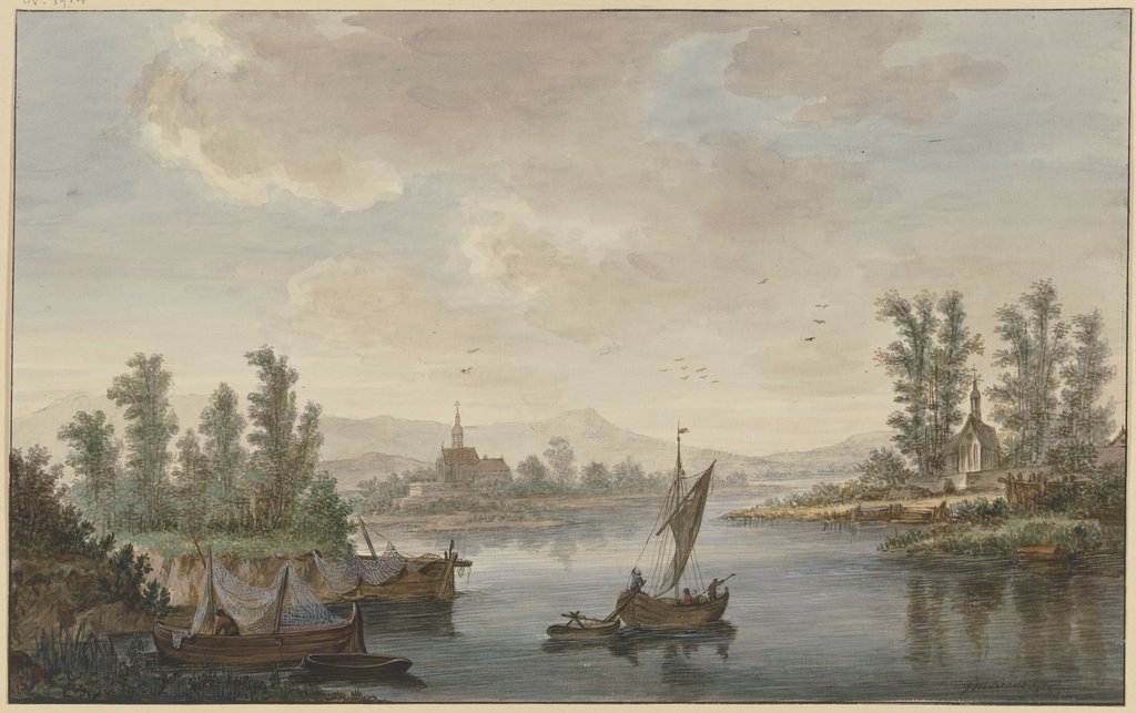River landscape, Georg Melchior Kraus