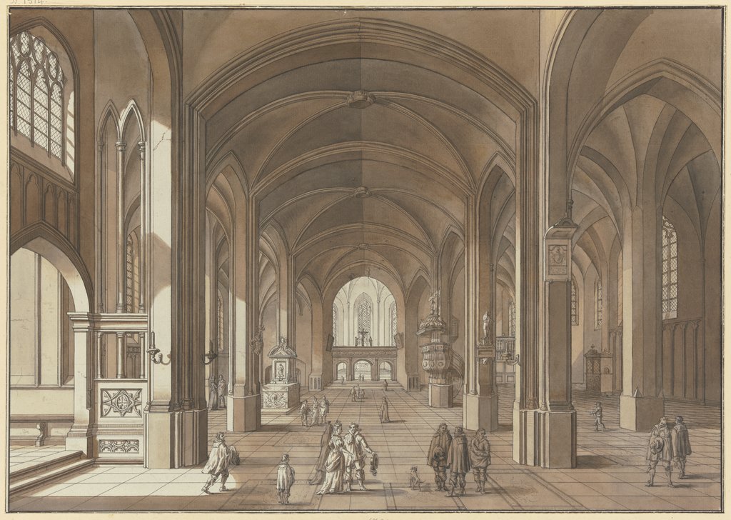Blick auf Lettner und Chor einer dreischiffigen gotischen Kirche, Johann Ludwig Ernst Morgenstern
