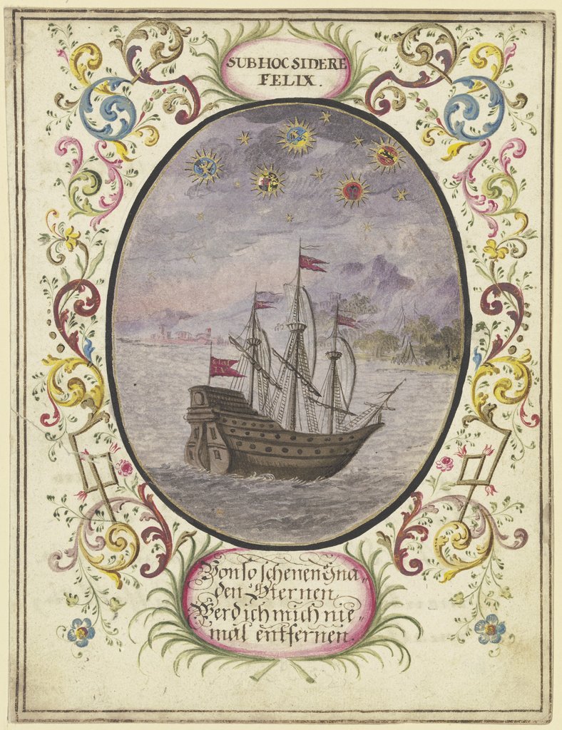 A ship in an oval, Johannes Esaias Nilson