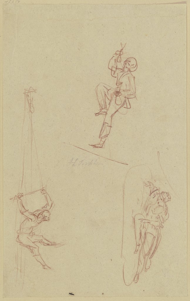 Studienblatt: Zwei hängende und eine liegende Figur, Johann Heinrich Tischbein the Elder
