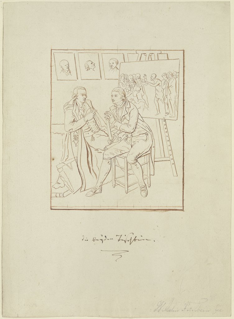 "Einer den anderen gemalt." Der Künstler mit seinem Bruder Heinrich Jacob Tischbein im Atelier, Johann Heinrich Wilhelm Tischbein