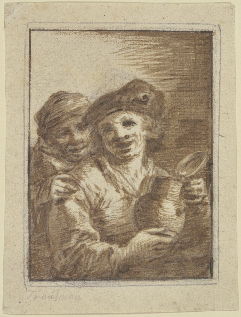 Bauer und Bäuerin mit einem Weinkrug, Johann Georg Trautmann