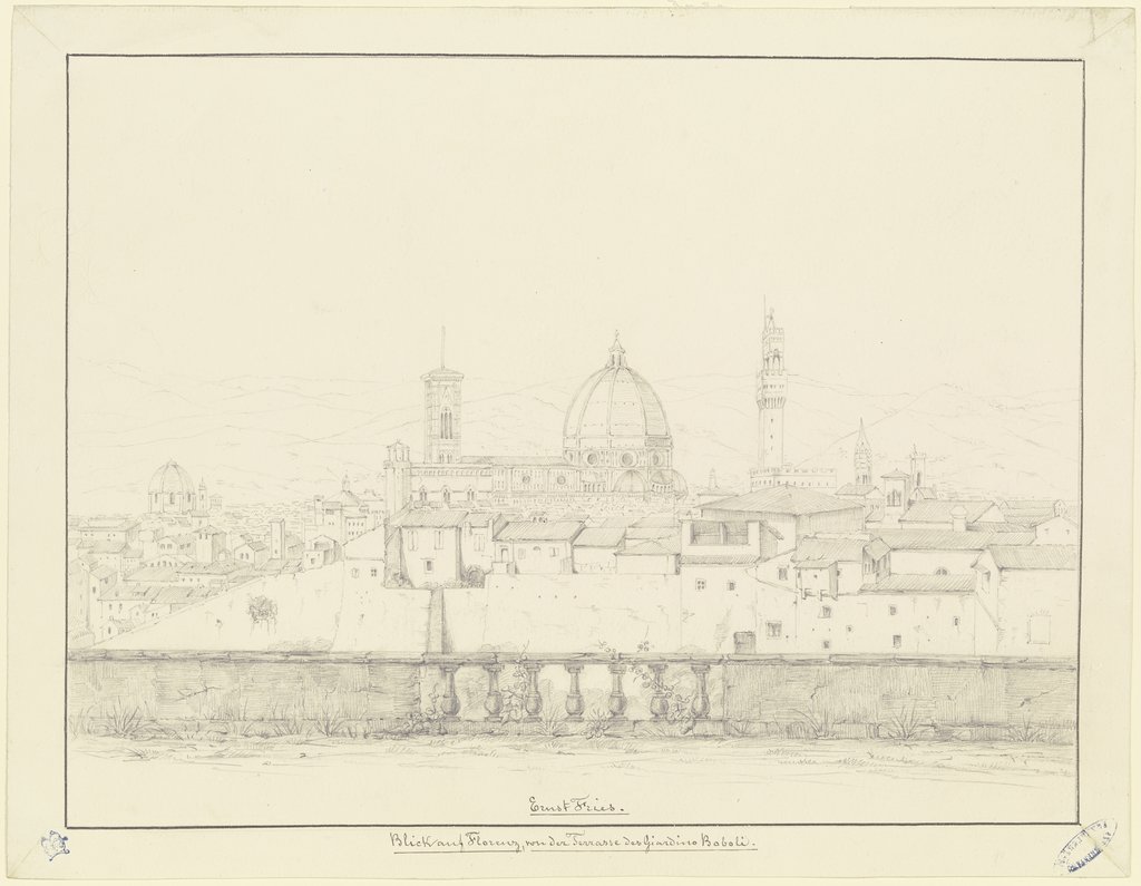 Blick von der Terrasse des Giardino Boboli auf Florenz, Ernst Fries