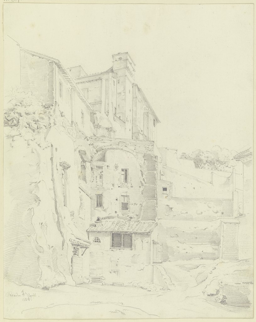 Rom, Häusergruppe an der Aurelianischen Mauer, Ernst Fries