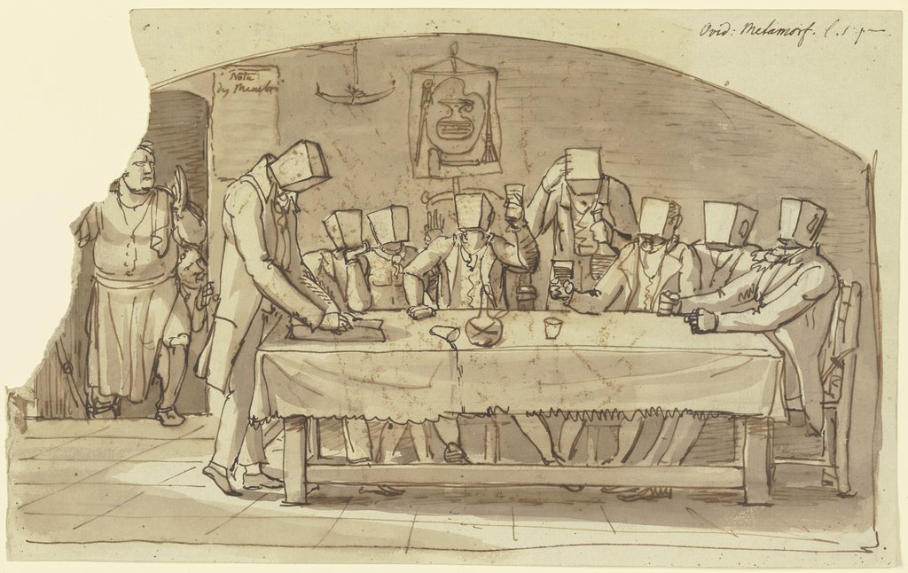 Künstlerscherz in einer Osteria zu Rom, Johann Christian Reinhart