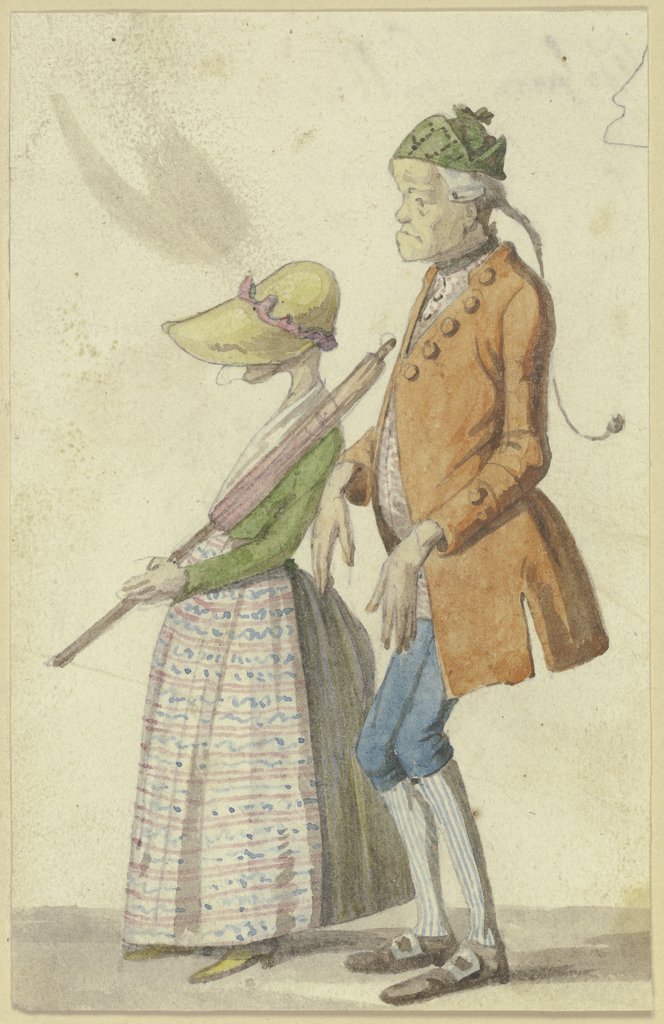 Caricatured farmer couple, Hieronymus Hess
