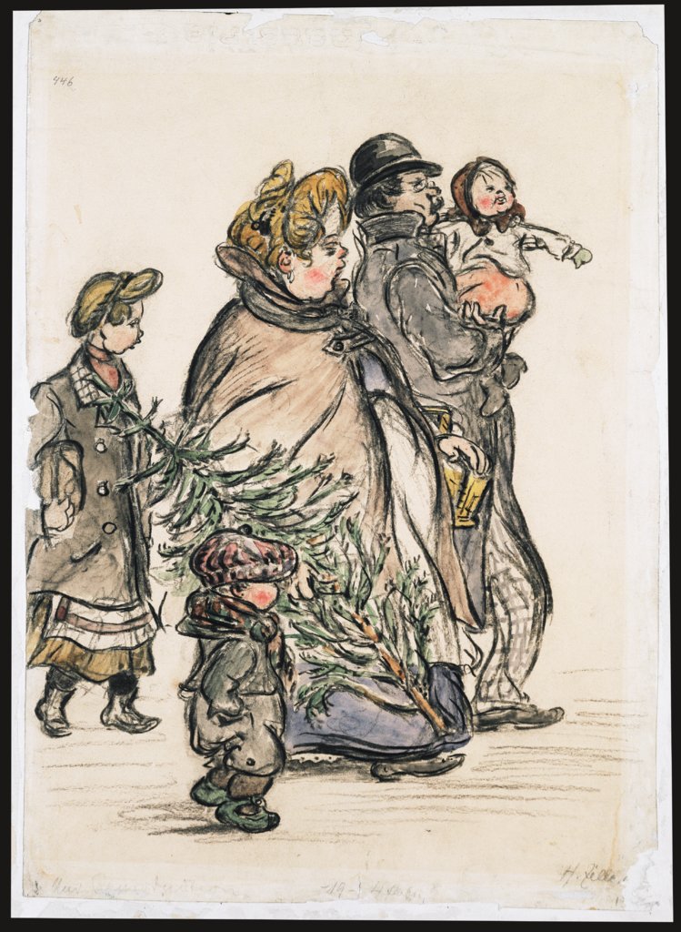 Christmas shopping, Heinrich Zille
