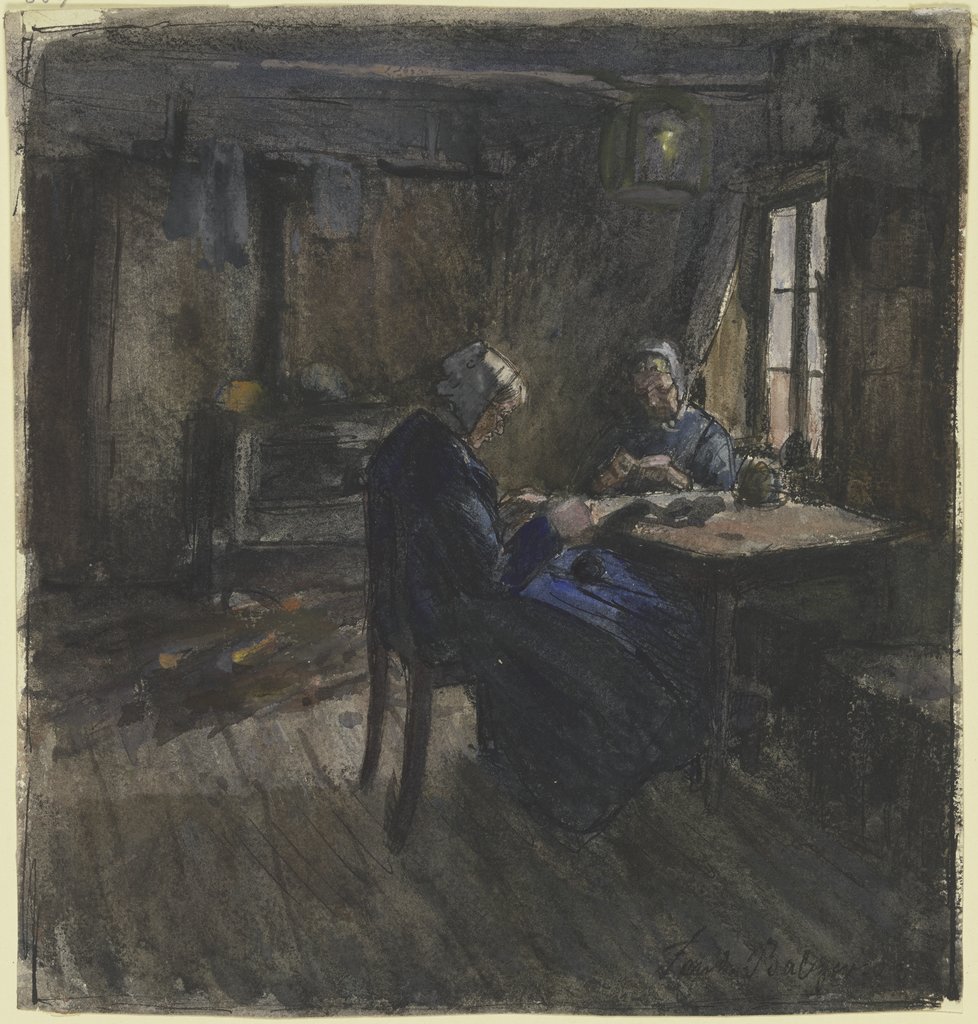 Zwei lesende Frauen in einem Zimmer, Ferdinand Balzer