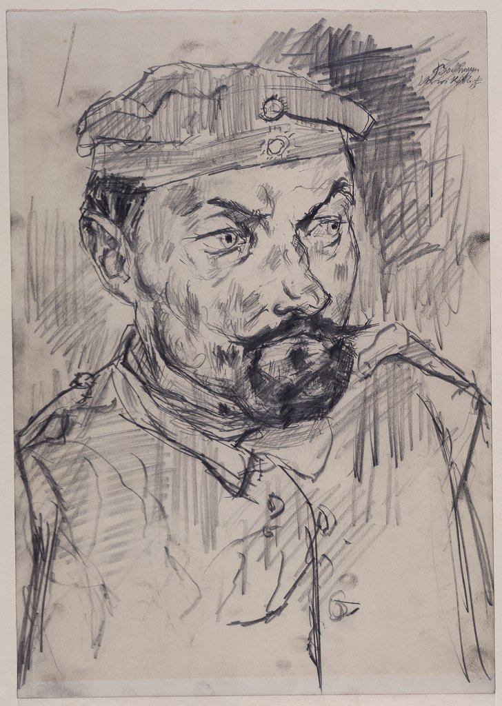 Landsturmmann Ernst Pflanz, half-length portrait, Max Beckmann
