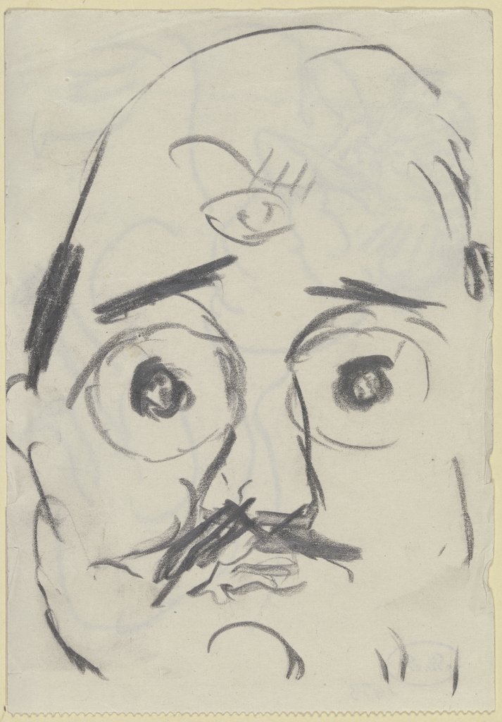 Head of Ugi Battenberg with large round eyes (caricature), Max Beckmann