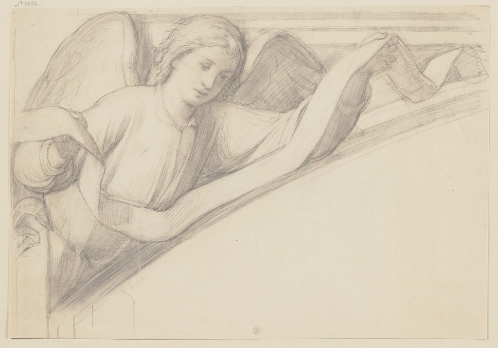 Engel mit Spruchband nach rechts, in einem Zwickel, Bernhard Neher the Younger