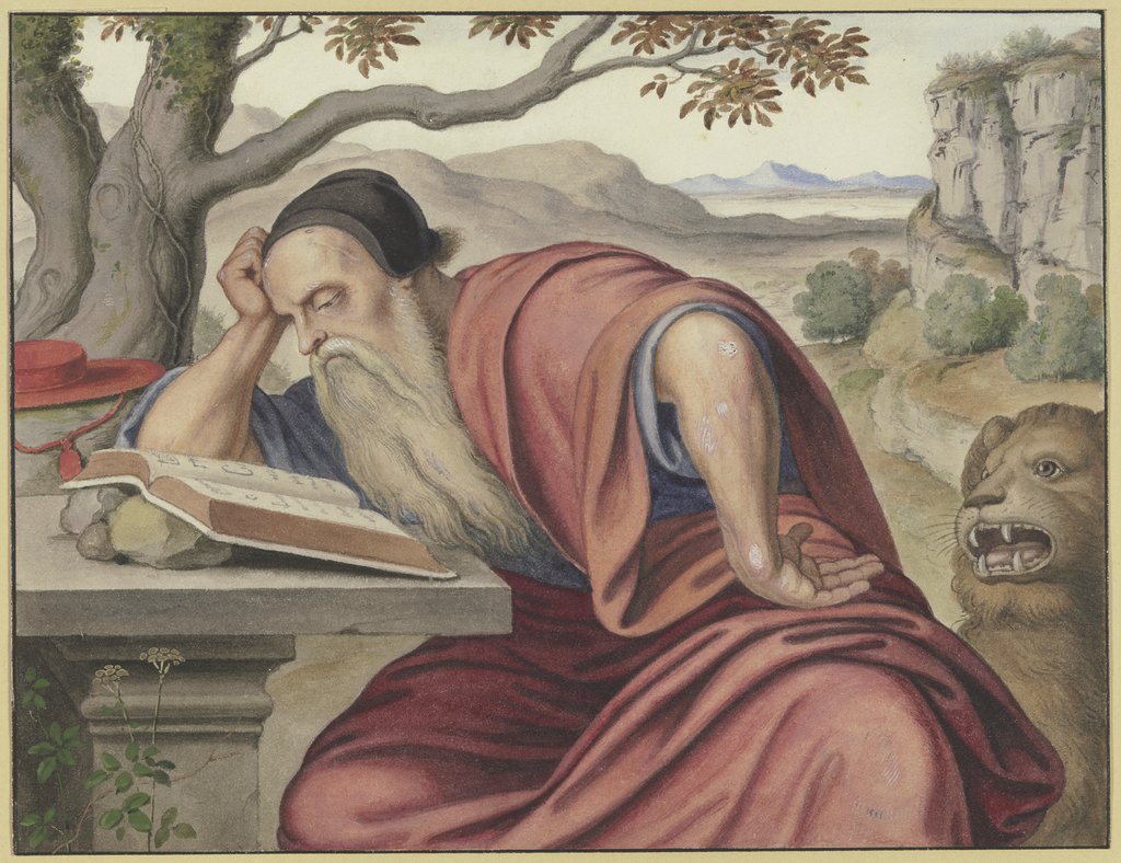 Der Heilige Hieronymus in einer Landschaft, lesend, Ferdinand Olivier