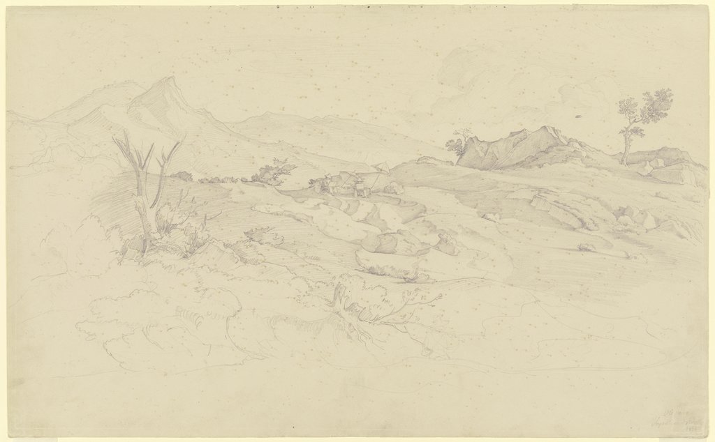 Sabiner Berge, im Mittelgrund zwei Künstler, August Lucas