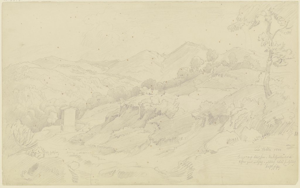 Landschaft mit Bildstock bei Civitella, dem heutigen Bellegra, August Lucas