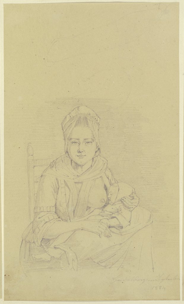 Nursing mother with child, August Lucas