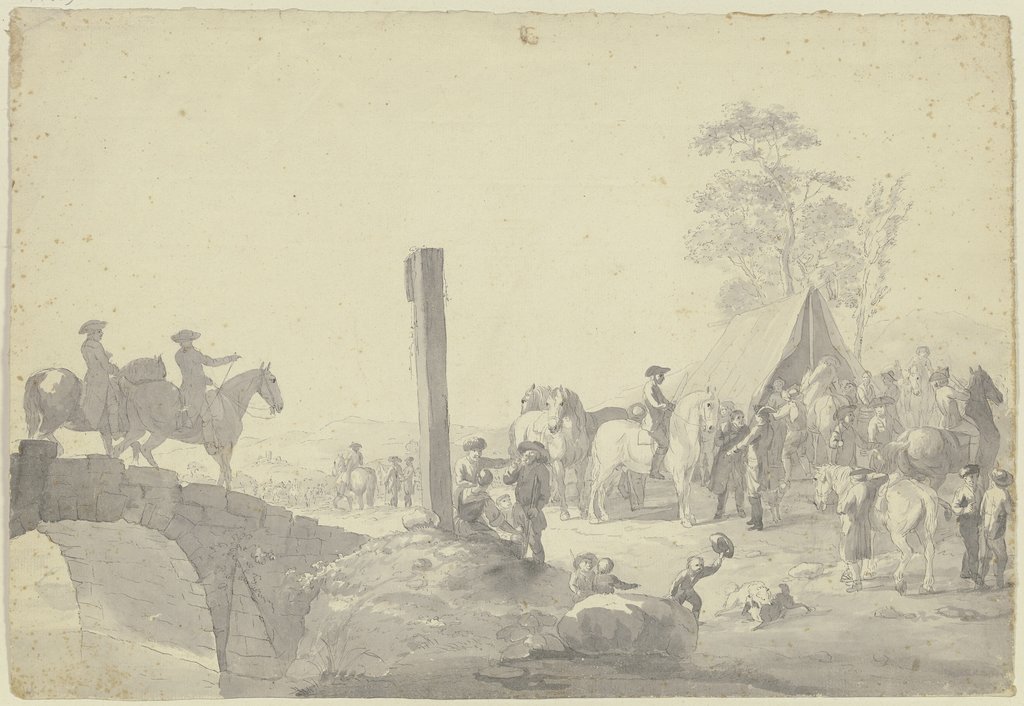 Scene with soldiers in camp, Johann Georg Pforr