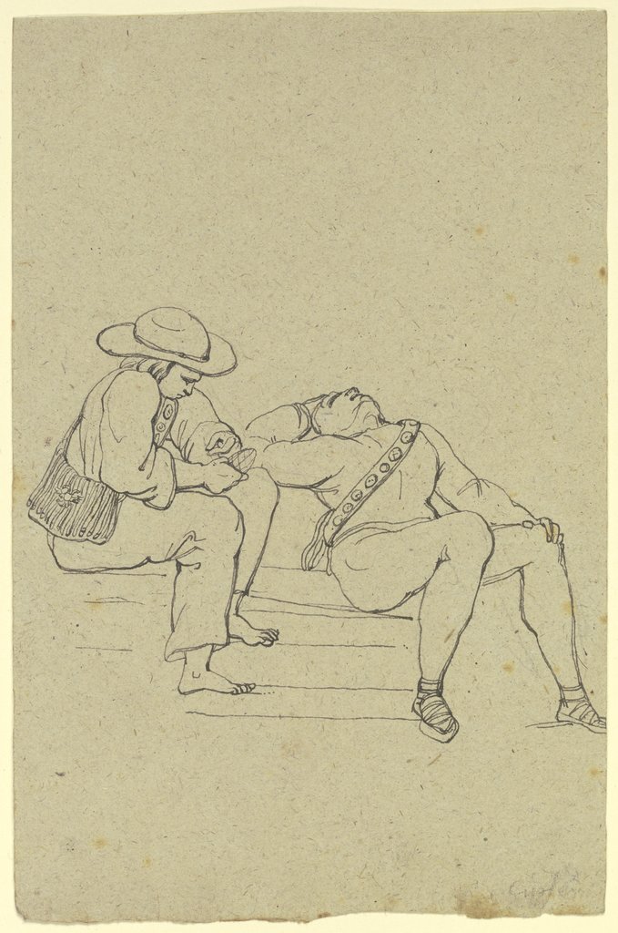 Sitzende Drahtbinder, Franz Pforr