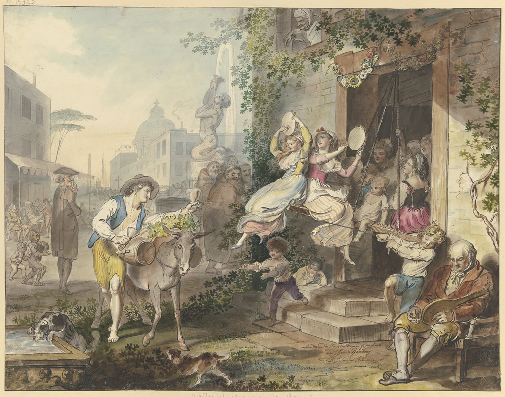 Popular amusements in Rome, Johann Heinrich Ramberg