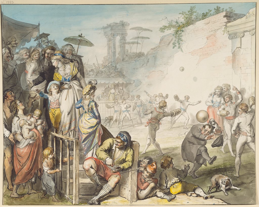 Ball Game in Rome, Johann Heinrich Ramberg
