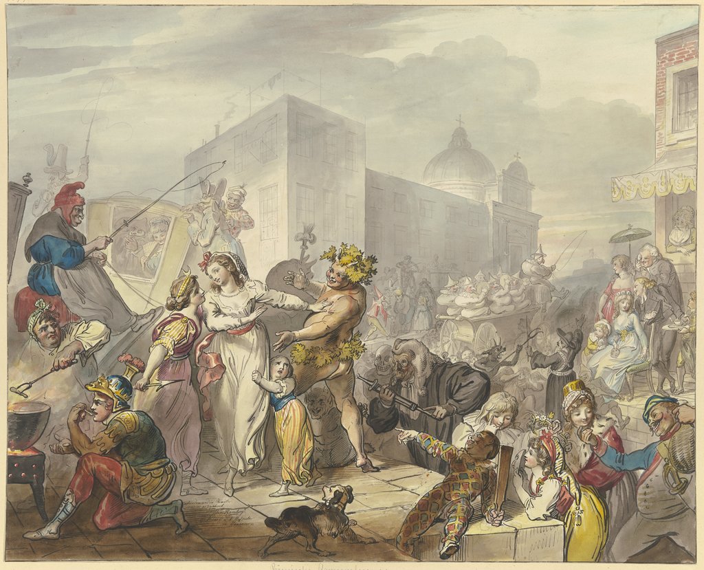 Roman carnival scene, Johann Heinrich Ramberg