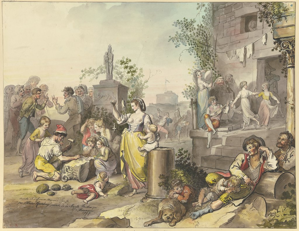 Amusements in Trastevere, Johann Heinrich Ramberg