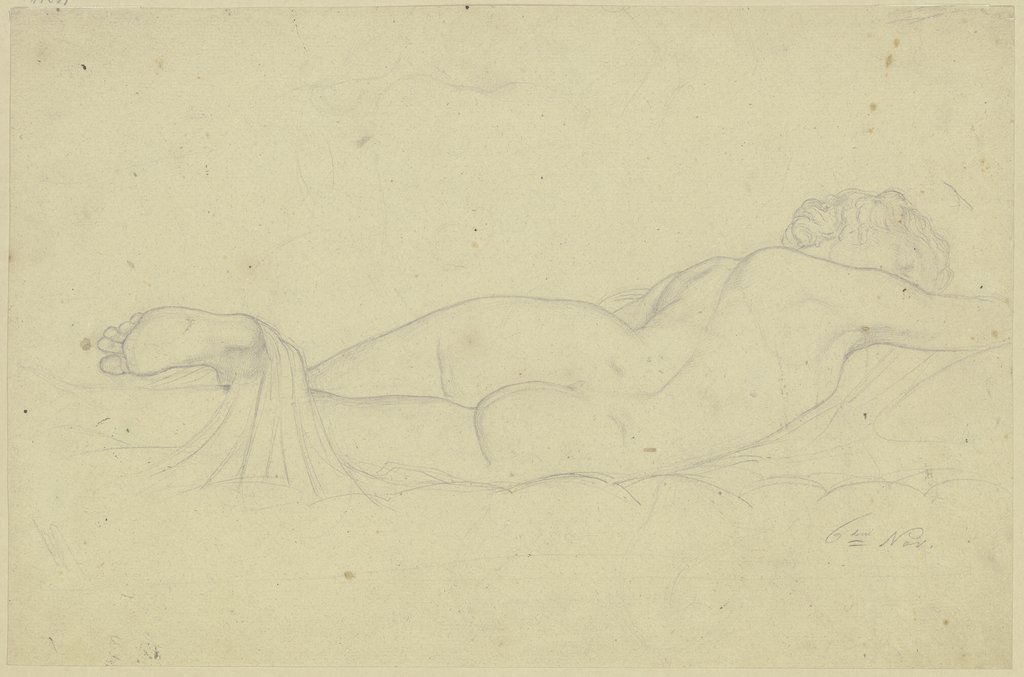 Schlafender Hermaphrodit ("Hermaphroditus Borghese"), Moritz von Schwind