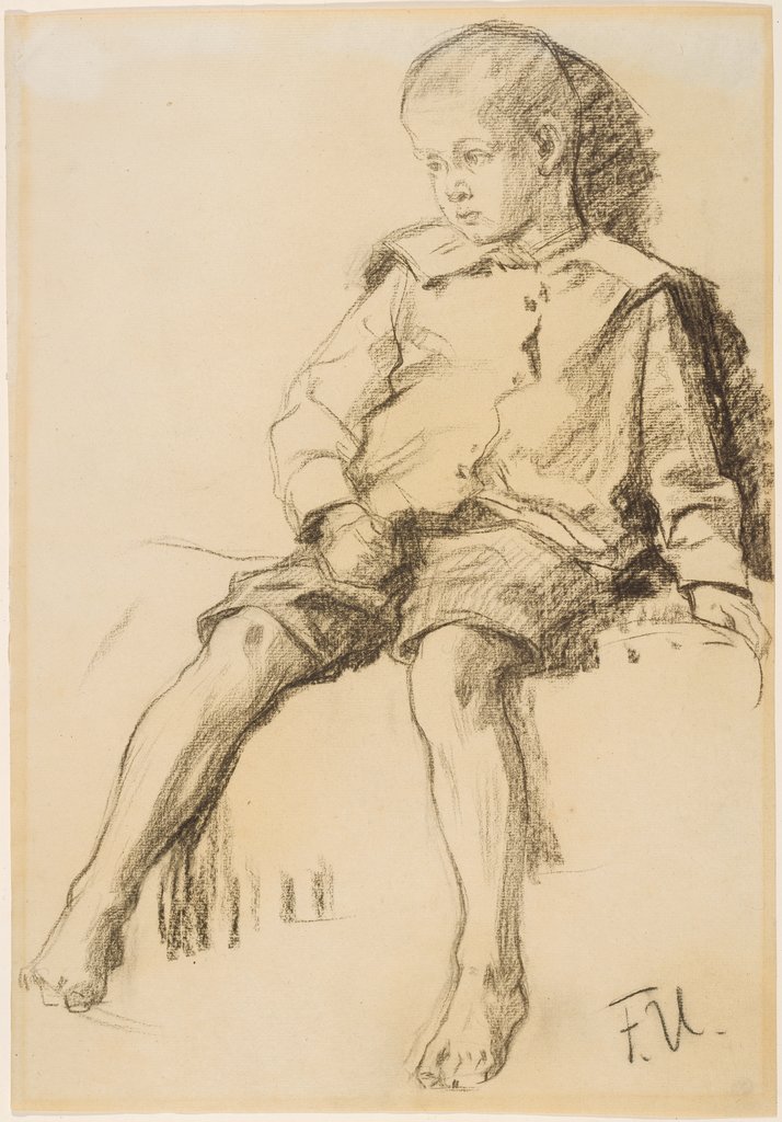 Sitzender Junge mit nackten Beinen, Fritz von Uhde