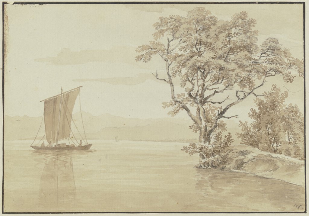 Segelboot auf dem Bodensee bei Mainau, Max Joseph Wagenbauer