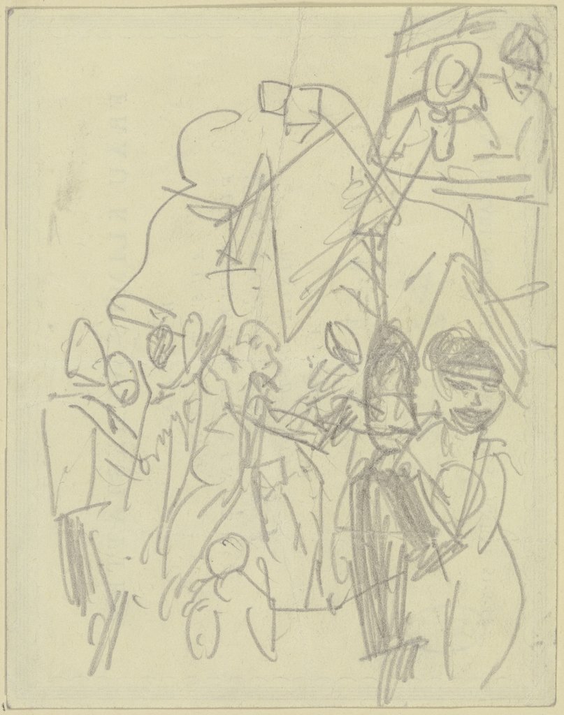 Tanzende Paare mit Kontrabassist, Max Beckmann