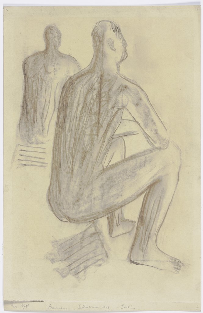 Sitting male nude, Hermann Blumenthal