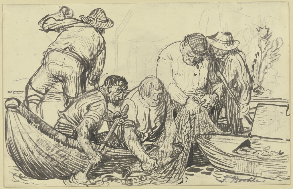 Fischer bei der Arbeit, Fritz Boehle