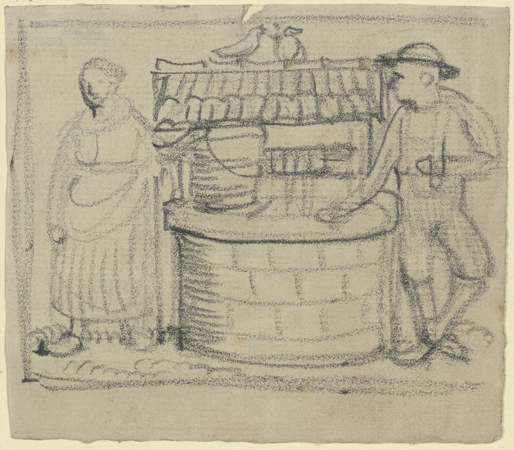 Knecht und Magd am Brunnen, Fritz Boehle