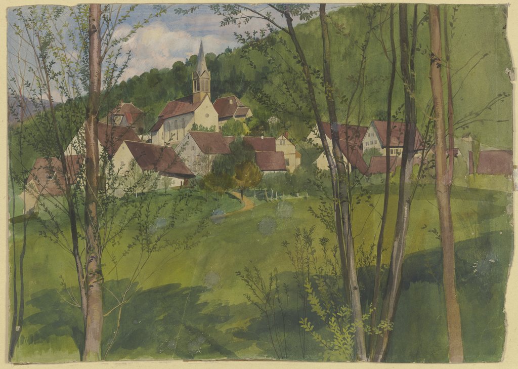 Village at the hillside, Fritz Boehle