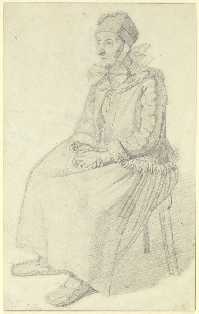 Sitzende Bauersfrau mit in den Schoß gelegten Händen, Georg Friedrich Kersting