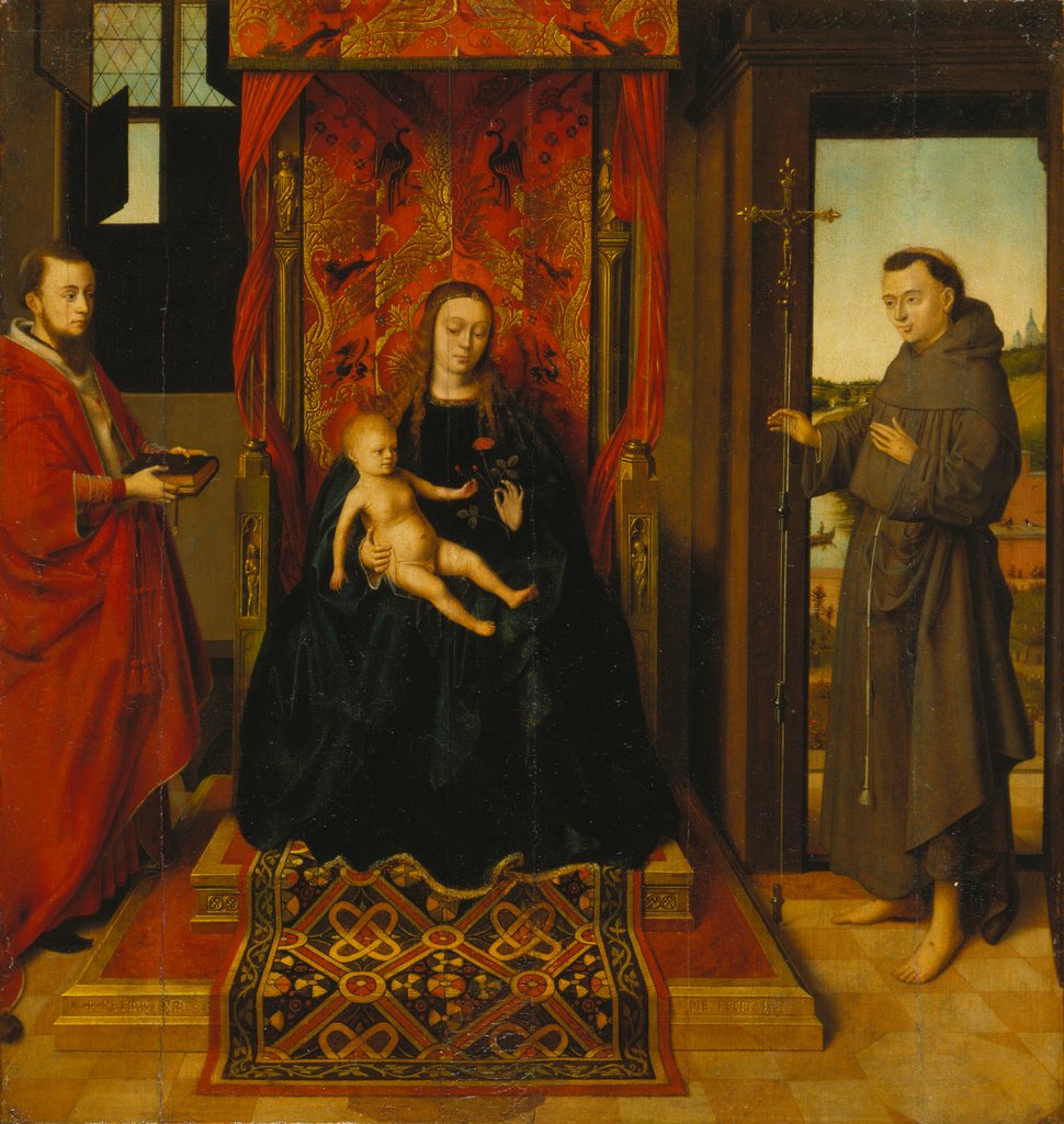 Madonna mit Kind und den Heiligen Hieronymus und Franziskus, Petrus Christus