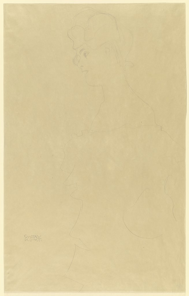 Half-length portrait of a girl to the left (study of an "Englishwoman"), Gustav Klimt