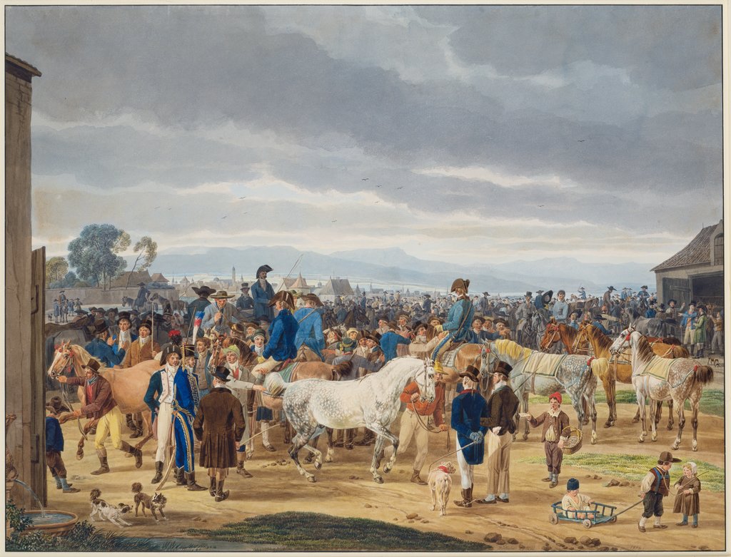 Horse market, Wilhelm von Kobell