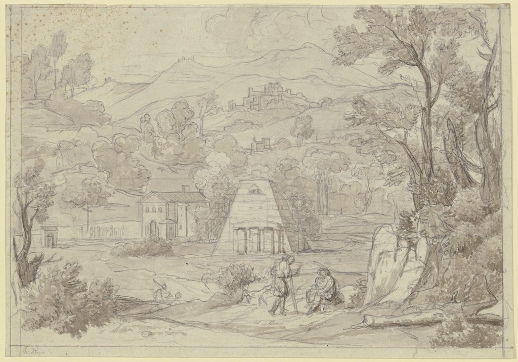 Landschaft bei Nemi mit Monte Cavo, Joseph Anton Koch