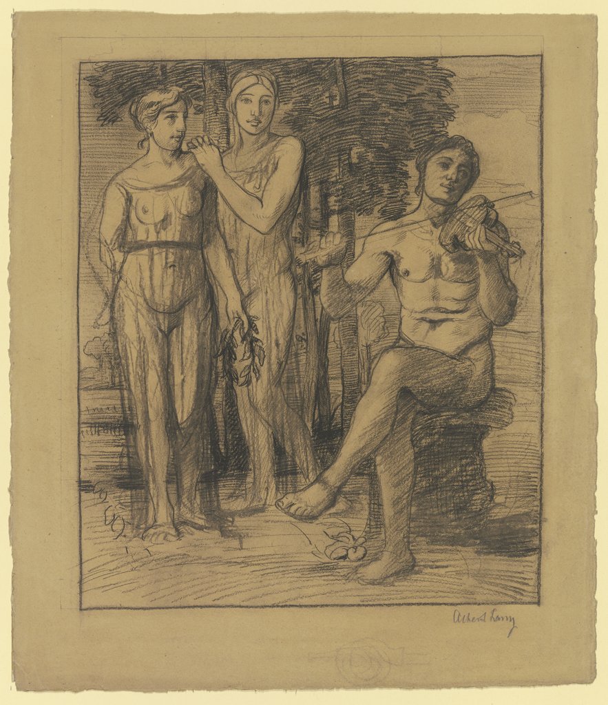 Apollo and two muses, Albert Lang