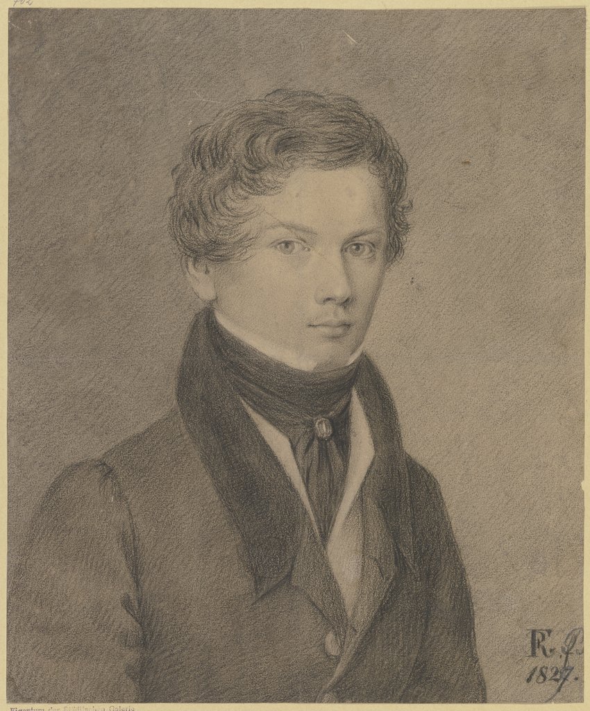 Brustbildnis eines jungen Mannes, halb nach rechts, Ferdinand Ruscheweyh