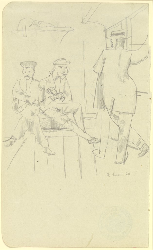 Vierte Klasse (drei Männer im Eisenbahnabteil), Reinhold Ewald