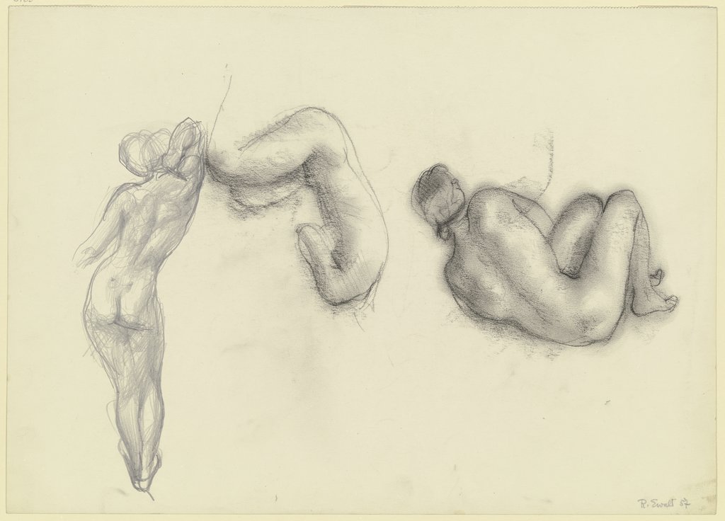 Three female nudes, Reinhold Ewald