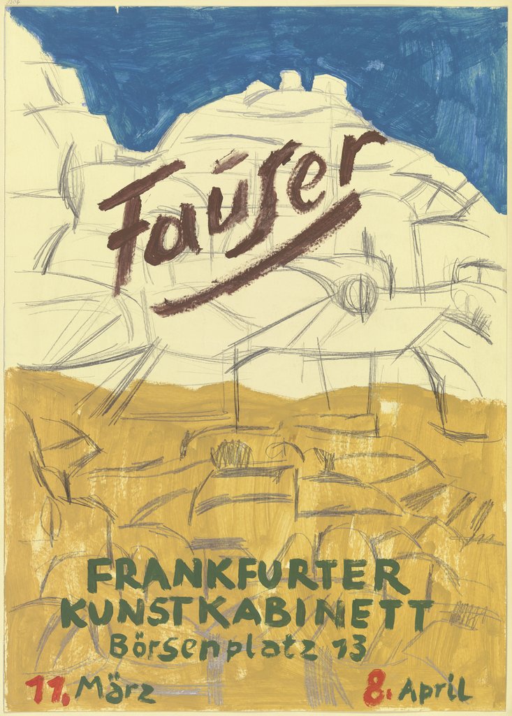 Entwurf eines Ausstellungsplakats zum Frankfurter Kunstkabinett 1961, Arthur Fauser