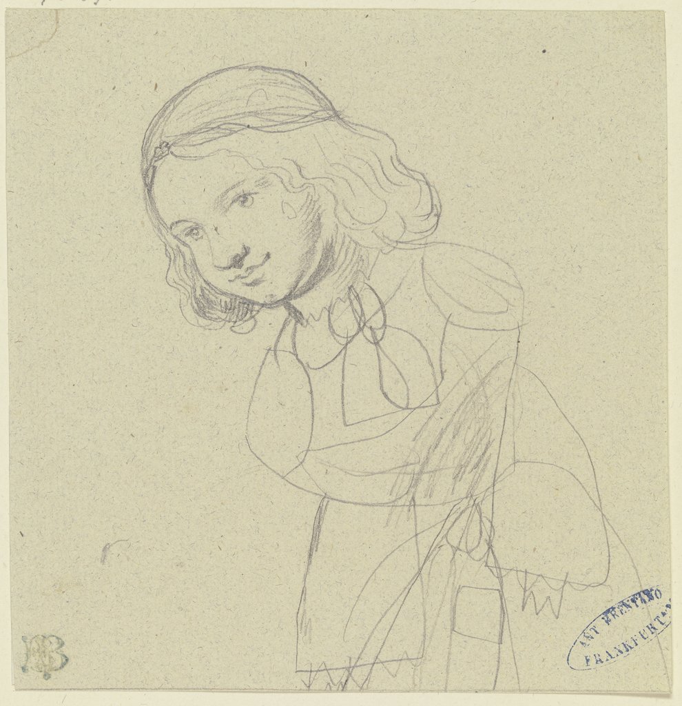 Junges Mädchen mit halblangem Haar, Ludwig Emil Grimm;   ?