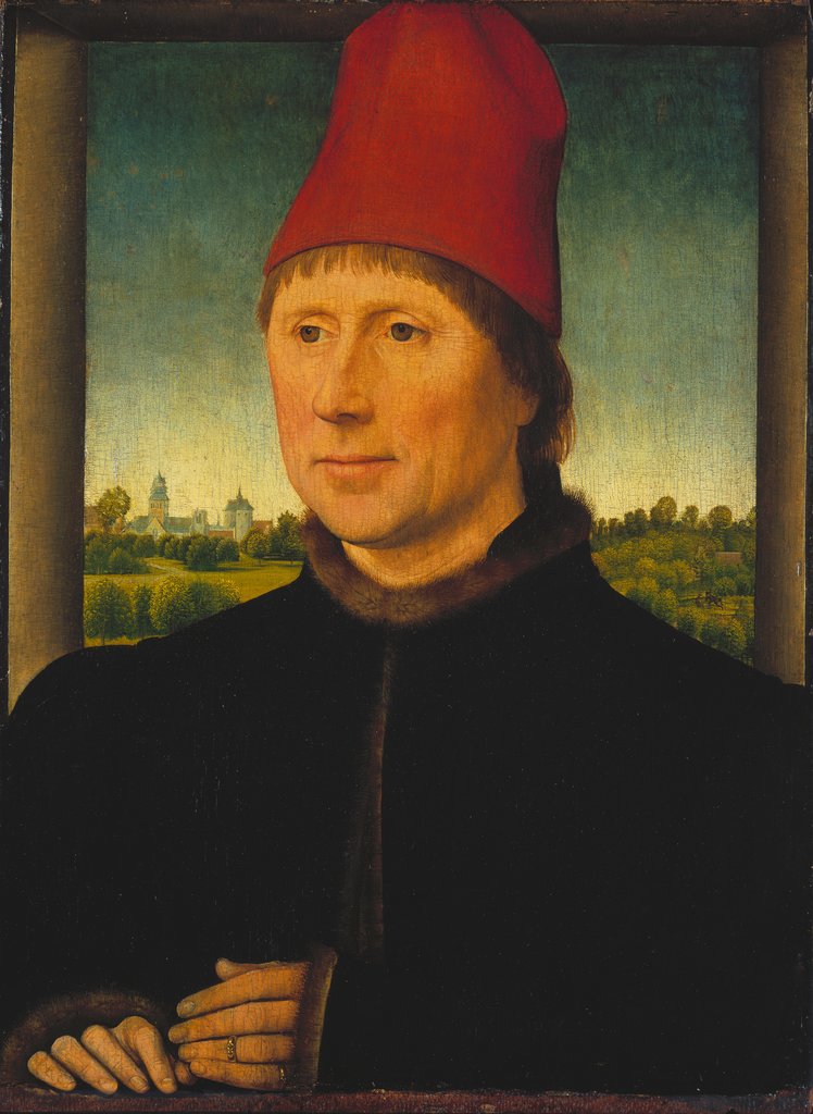 Bildnis eines Mannes mit hoher roter Kappe, Hans Memling