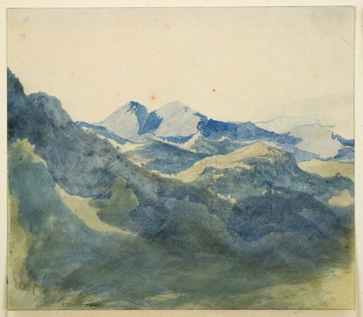 Landschaft mit blauen Bergen
