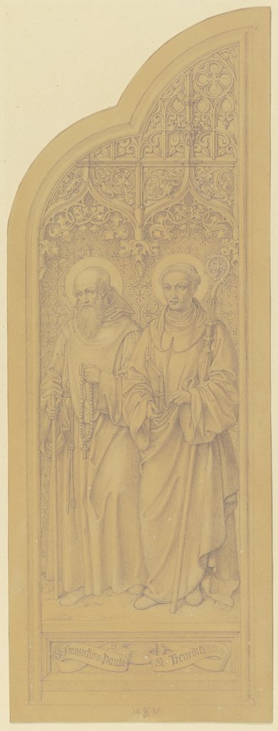 Rechter Flügel eines Altärchens: Die Heiligen Franziskus von Padua und Benedikt, Karl Ballenberger